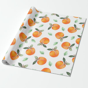 Waterverf Peach Fruit Cadeaupapier
