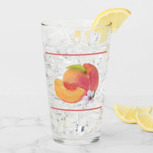Waterverf Peach Glass Cup Glas (Achterkant ijs)