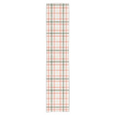 Waterverf Peach Green Plaid Korte Tafelloper (Voorkant)