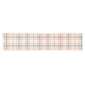 Waterverf Peach Green Plaid Korte Tafelloper (Horizontaal)