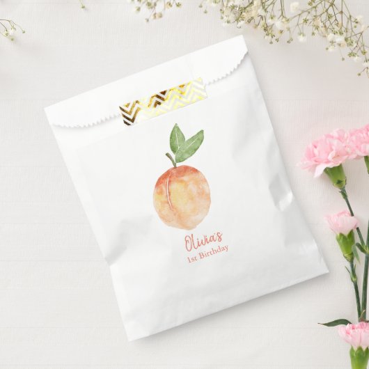 Waterverf Peach Party Favor Bag Bedankzakje (Gezegeld)