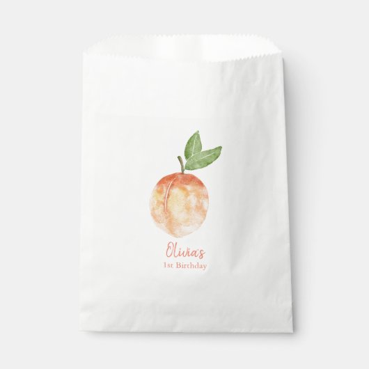 Waterverf Peach Party Favor Bag Bedankzakje (Voorkant)