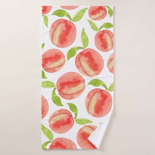 Waterverf Peach Patroon Badhanddoek (Badhanddoek)