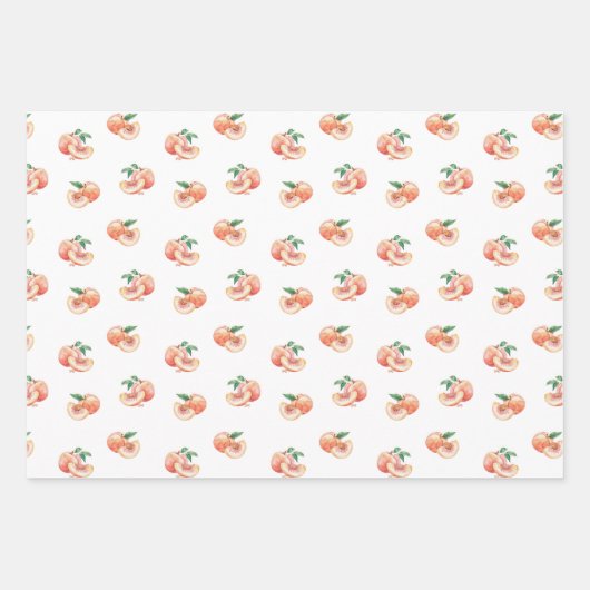 Waterverf Peach Patroon Inpakpapier Vel (Voorkant 2)