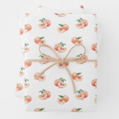 Waterverf Peach Patroon Inpakpapier Vel (In situ)