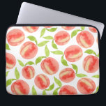 Waterverf Peach Patroon Laptop Sleeve<br><div class="desc">schattig geschilderd perzikpatroon met waterverf</div>