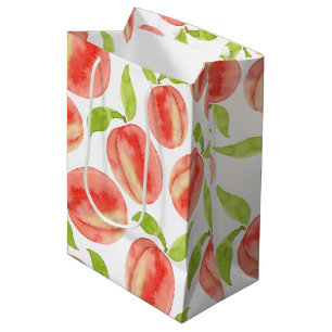 Waterverf Peach Patroon Medium Cadeauzakje