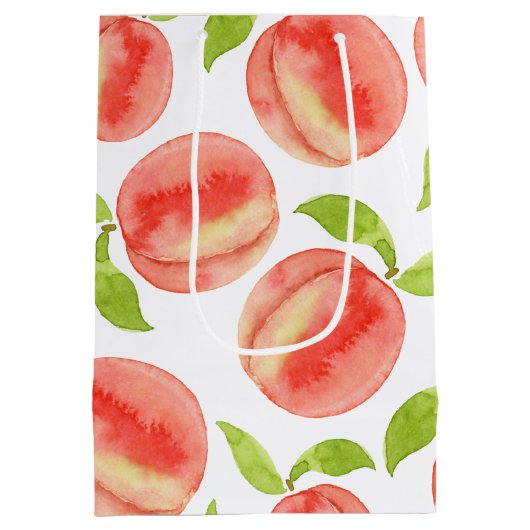 Waterverf Peach Patroon Medium Cadeauzakje (Achterkant)