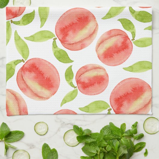 Waterverf Peach Patroon Theedoek (Gevouwen)