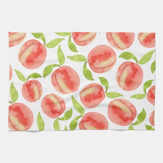 Waterverf Peach Patroon Theedoek (Horizontaal)