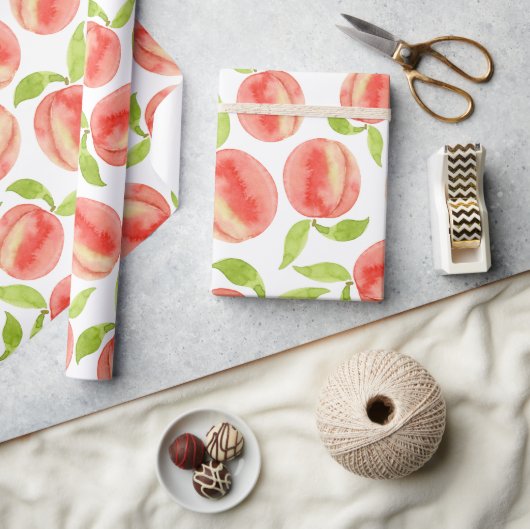 Waterverf Peach Pattern Wrapping Paper Cadeaupapier (Crafts)