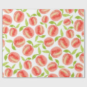 Waterverf Peach Pattern Wrapping Paper Cadeaupapier (Vlak)