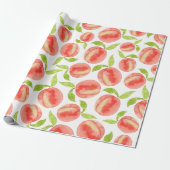 Waterverf Peach Pattern Wrapping Paper Cadeaupapier (Uitgerold)