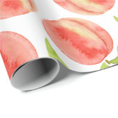 Waterverf Peach Pattern Wrapping Paper Cadeaupapier (Rol Hoek)
