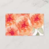 Waterverf Peach Peonies Baby shower Diaper affle Informatiekaartje (Achterkant)