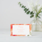 Waterverf Peach Peonies Baby shower Diaper affle Informatiekaartje (Staand voorkant)