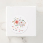 Waterverf Peach Peonies en Gold Leaves Hartelijk d Bedankjes Labels (In situ)