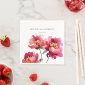 Waterverf Peach Peony Servet (Insitu)