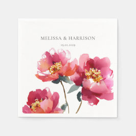Waterverf Peach Peony Servet
