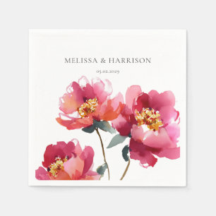 Waterverf Peach Peony Servet