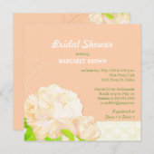 Waterverf Peach Peony Vrijgezellenfeest Kaart (Voorkant / Achterkant)