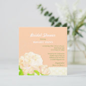 Waterverf Peach Peony Vrijgezellenfeest Kaart (Staand voorkant)