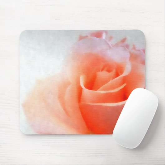 Waterverf Peach Roos Mousepad Muismat (Met muis)