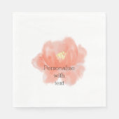 Waterverf Peach Roos Servetten (Voorkant)
