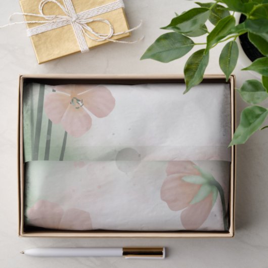 Waterverf Peach roze ventilator ontkoppeling Tissuepapier (Geschenk)