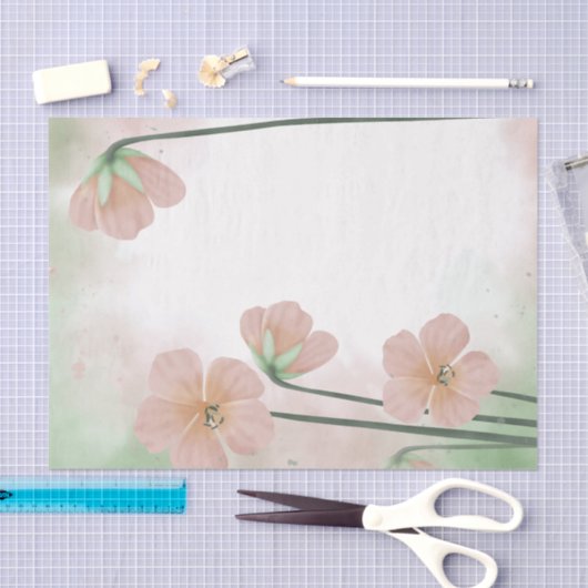 Waterverf Peach roze ventilator ontkoppeling Tissuepapier (Craft)