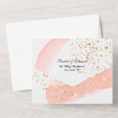 Waterverf Peach Splash Alles in één huwelijksuitno All In One Uitnodiging (Achterkant)