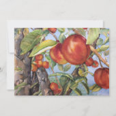 Waterverf peach Tree Orchard Fruit Harvest Bedankkaart (Voorkant)