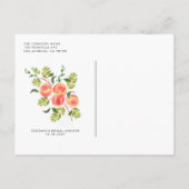 Waterverf Peaches Summer Baby Brunch Uitnodiging Briefkaart (Achterkant)