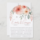 Waterverf Peachy Roze Sage Groene Bruiloft Kaart (Voorkant)