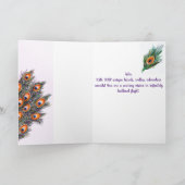 Waterverf Peacock Afstuderen Folded Wenskaart Kaart (Binnen)