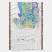 Waterverf Peacock Art Throw Blanket Deken (Voorkant Verticaal)