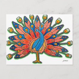 Waterverf Peacock Briefkaart