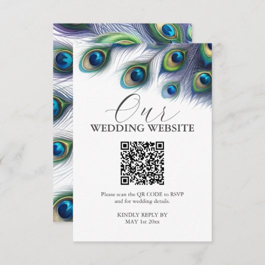 Waterverf Peacock bruiloft behuizing Kaarten (Voorkant / Achterkant)