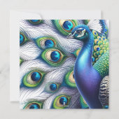 Waterverf Peacock Bruiloft Save The Date Kaarten (Achterkant)