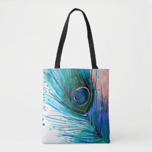 Waterverf Peacock-Canvas tas