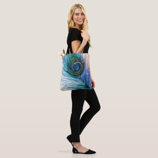Waterverf Peacock-Canvas tas (Op model)