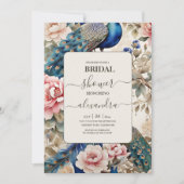 Waterverf Peacock Chinoiserie Vrijgezellenfeest Kaart (Voorkant)