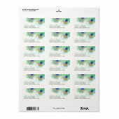 Waterverf Peacock Feather Adres Etiket (Full Sheet)