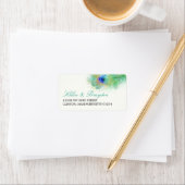 Waterverf Peacock Feather Adres Etiket (Insitu)