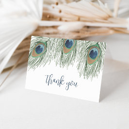 Waterverf Peacock Feather Bedankkaart