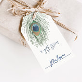 Waterverf Peacock Feather Display Shower Cadeaulabel