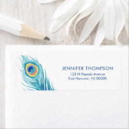 Waterverf Peacock Feather Etiket