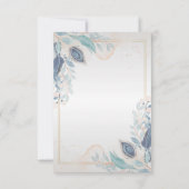 Waterverf Peacock Feather Floral RSVP Kaart (Achterkant)