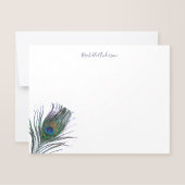 Waterverf Peacock Feather Personalized Notitiekaartje