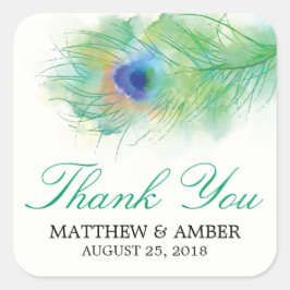 Waterverf Peacock Feather Stickers